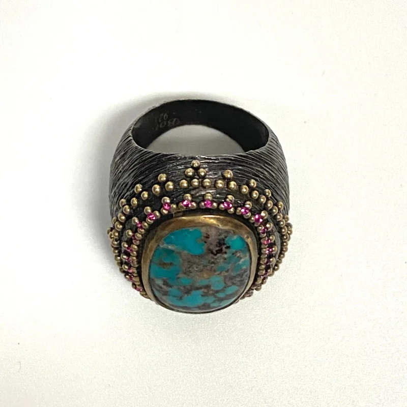 Bora Sterling Silver Ring With Turquoise Size 8