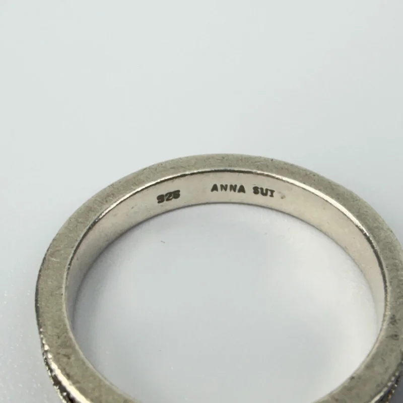 Anna Sui Marcasite Sterling Silver Band Ring Size 7