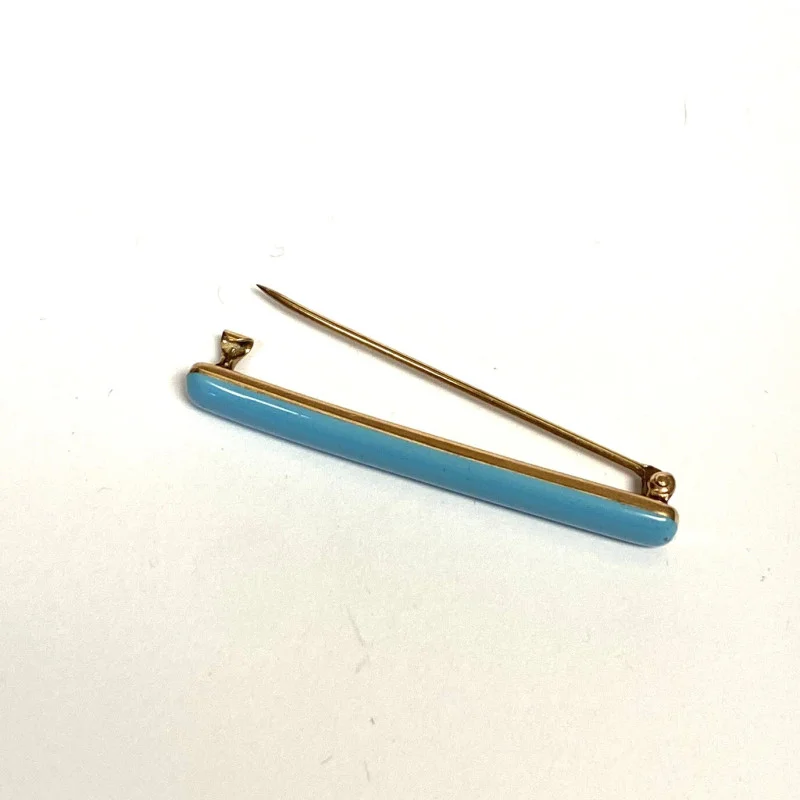 Vintage 14K  Turquise Brooch Pin 