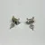 Sterling Silver Cross Diamond &  Black Diamond Woman's Earrings