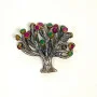 Bora Sterling Silver 925 Tree with Emerald and Ruby Pendant