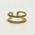 Yellow Gold Plated Double Band Cubic Zirconia .925 Silver Ring Sizes 8