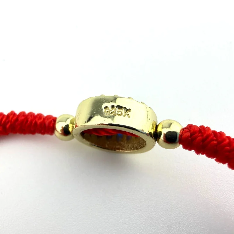 Protective Elegance –  Silver & Yellow Gold Plated  Evil Eye Adjustable Bracelet