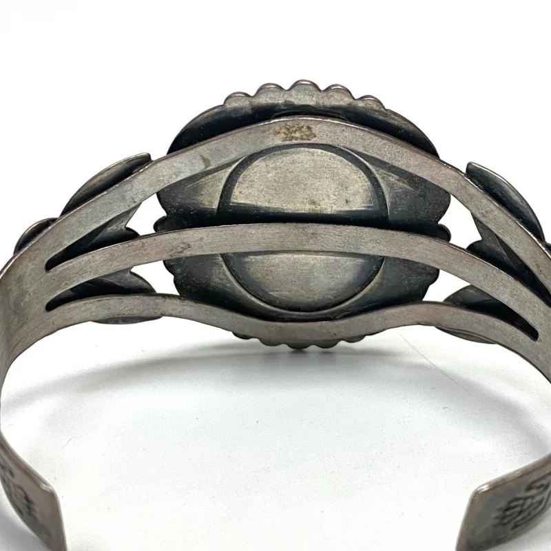 Vintage Cuff Bracelet Bell Sterling with Turquoise
