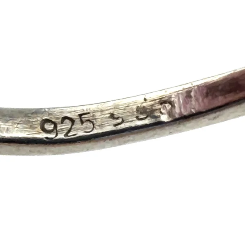 Olive Leaves 925 Sterling Silver  Ring Size 7 CZ