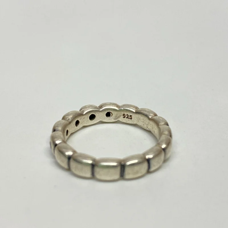Pandora Band Ring Size 6.5 Black Stone Sterling Silver