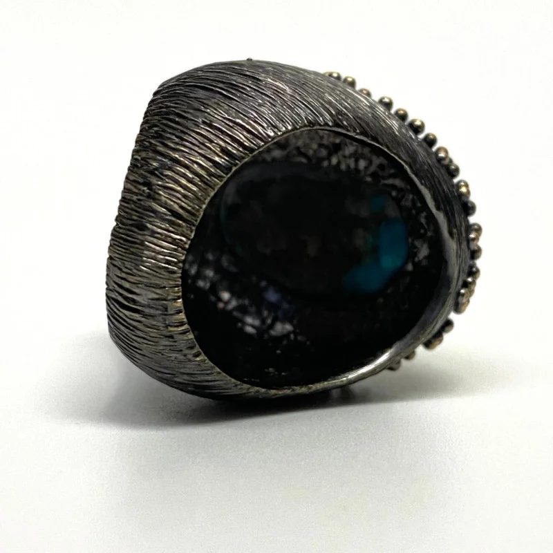 Bora Sterling Silver Ring With Turquoise Size 8