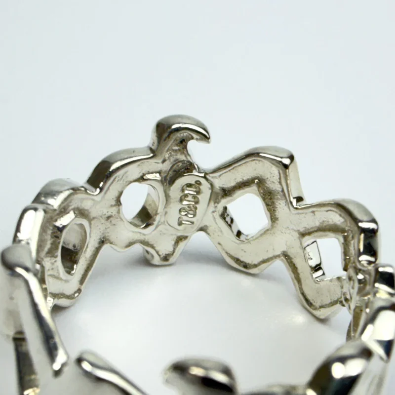 Tiffany & Co Paloma’s Graffiti Love And Kisses Ring Sterling Size 6