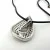 Sterling Silver Two-Tone CZ Teardrop Pendant Necklace on Rubber Cord