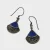 Vintage  Fan-Shaped Sterling Silver Filigree Dangle Earrings with Lapis Lazuli