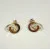 Gold Tone over Sterling Silver Two-Tone Double Circle Polished Stud Earrings