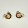 Gold Tone over Sterling Silver Two-Tone Double Circle Polished Stud Earrings