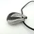 Sterling Silver Two-Tone CZ Teardrop Pendant Necklace on Rubber Cord