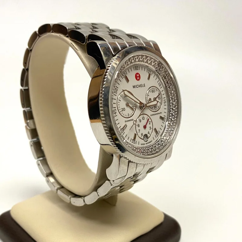 MICHELE MW01 Women's 96 Diamonds 0.46 CT TW Chronograph Watch