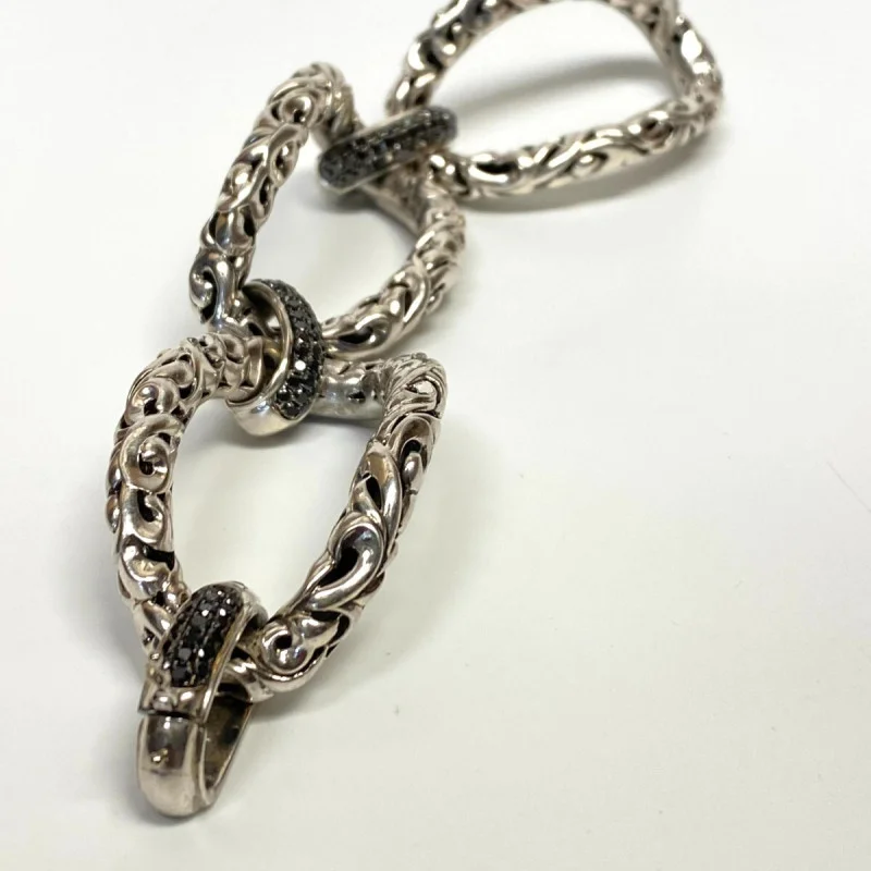 Charles Krypell 14K/925 White Gold + Colored Diamond 3.40 ct Link Bracelet