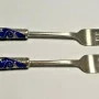  OLD STYLE STERLING SILVER   Designed With Blue & Silver Dragon Fork set
