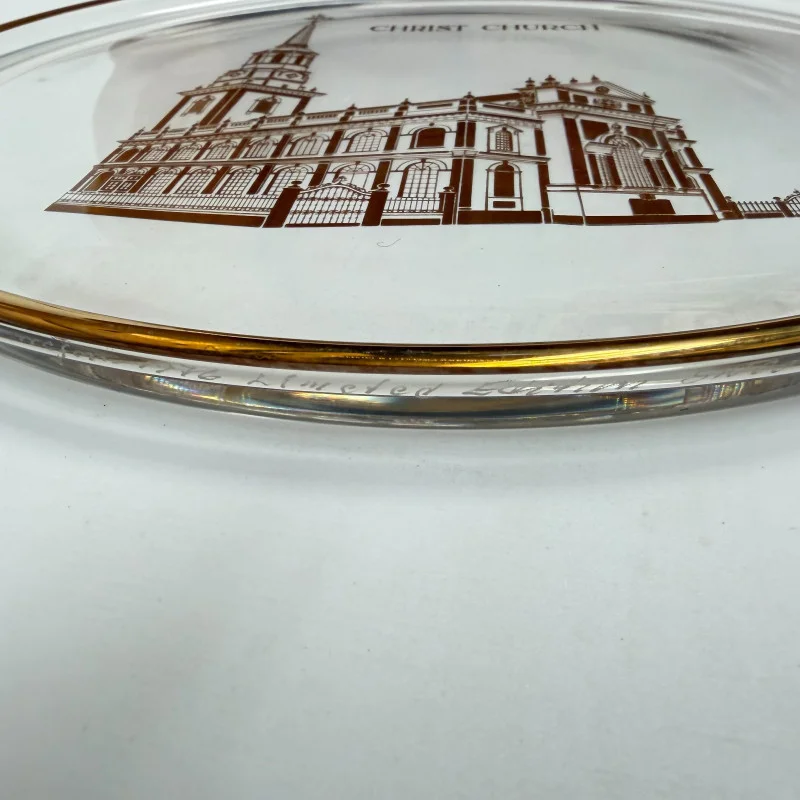 Vintage Orrefors Crystal Sweden Christ Church Limited Edition Plate w/ Box