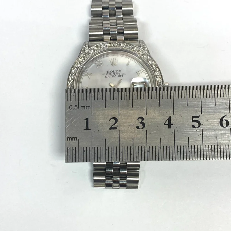 Rolex Datejust 36mm Stainless Steel Watch Diamond Bezel-White Roman Dial