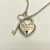 Rare Tiffany & Co Silver Heart Arc Padlock Charm and Key Necklace, 16 Inches