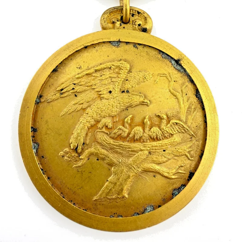 Vintage Past President Medal - PHC Fraternal Lodge Jewel, Eagle Over Nest