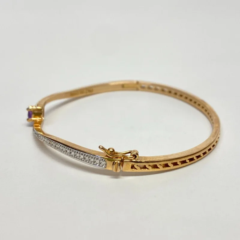 PAJ Gold Plated Amethyst Bangle Bracelet, BB CHINA
