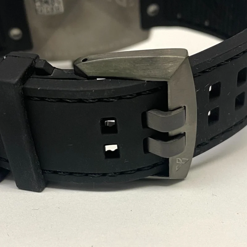 LYTT GUN BLUE HANDS BLACK STITCHING MEN'S WATCH 45 MM