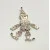 White Sapphires and Rubies Jointed Clown Silver Pendant