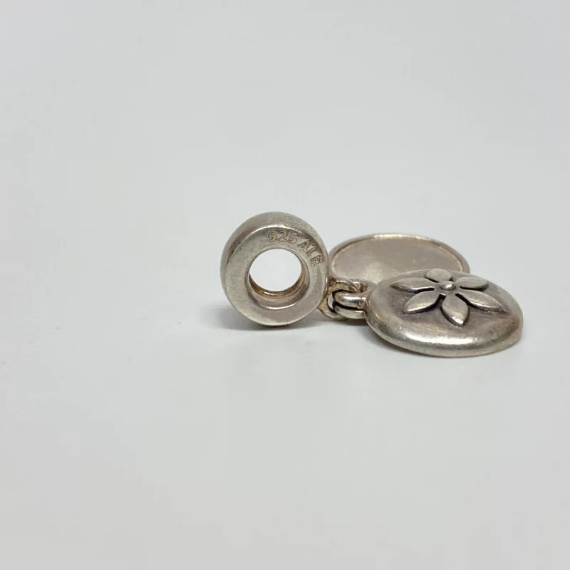 Retired Sterling Silver Pandora Lucerne Flower Dangle Charm Breast Cancer 790522