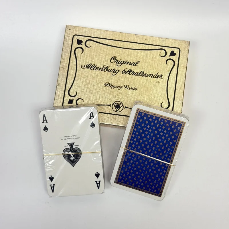 1970s Altenburg-Stralsunder 2 Deck Playing Cards West Germany with Gold Pattern
