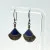 Vintage  Fan-Shaped Sterling Silver Filigree Dangle Earrings with Lapis Lazuli