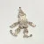 White Sapphires and Rubies Jointed Clown Silver Pendant