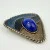 Vintage Triangle Metal Bolo Tie Blue Sodalite Blue Enamel, Western Design