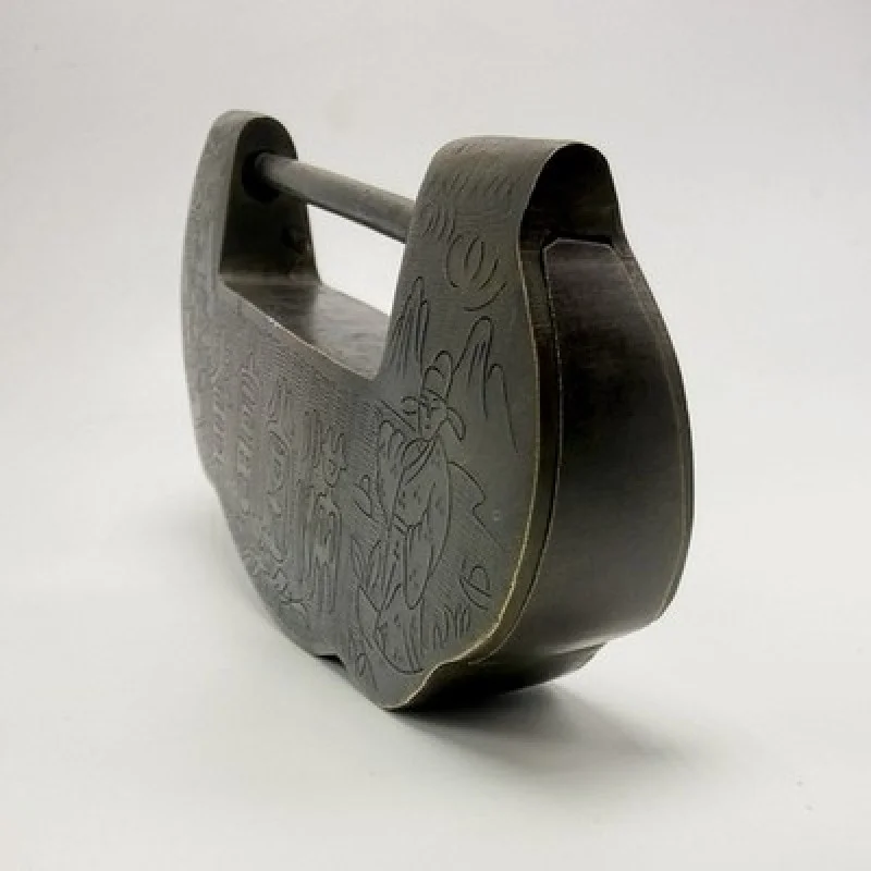 Rare Antique Chinese Engraved Figural Padlock Exceptional Asian Collector Piece
