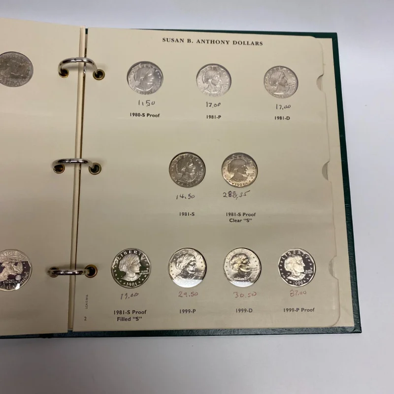 Susan B. Anthony Dollars Series 1979-1981, 1999, LCA12, 18 Coins