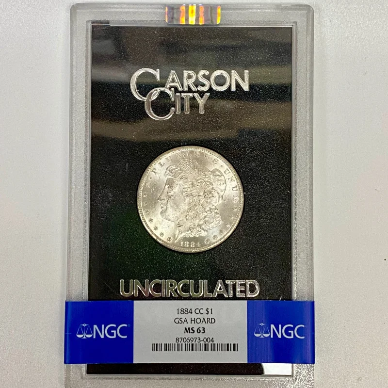 1884-CC Morgan Silver Dollar $1 Carson City GSA Hoard NGC MS63