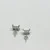 Sterling Silver Cross Diamond &  Black Diamond Woman's Earrings