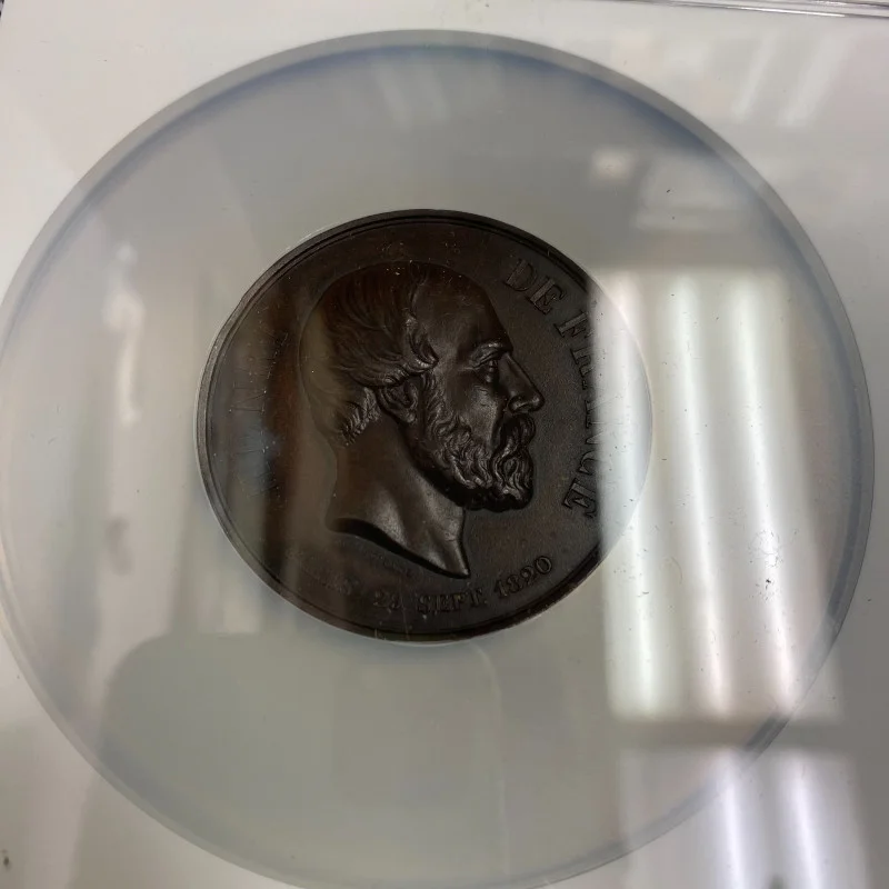 1883-Dated France Bronze Henri V Deatch Weiner - (50mm) NGC AU 58 BN