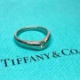 Tiffany & Co Platinum Elsa Peretti Curved 0.18ct Diamond Ring Band Sz 6.5
