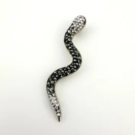 Vintage Sterling Silver Snake Pendant with Swarovski Crystals - JCM 925 Thailand