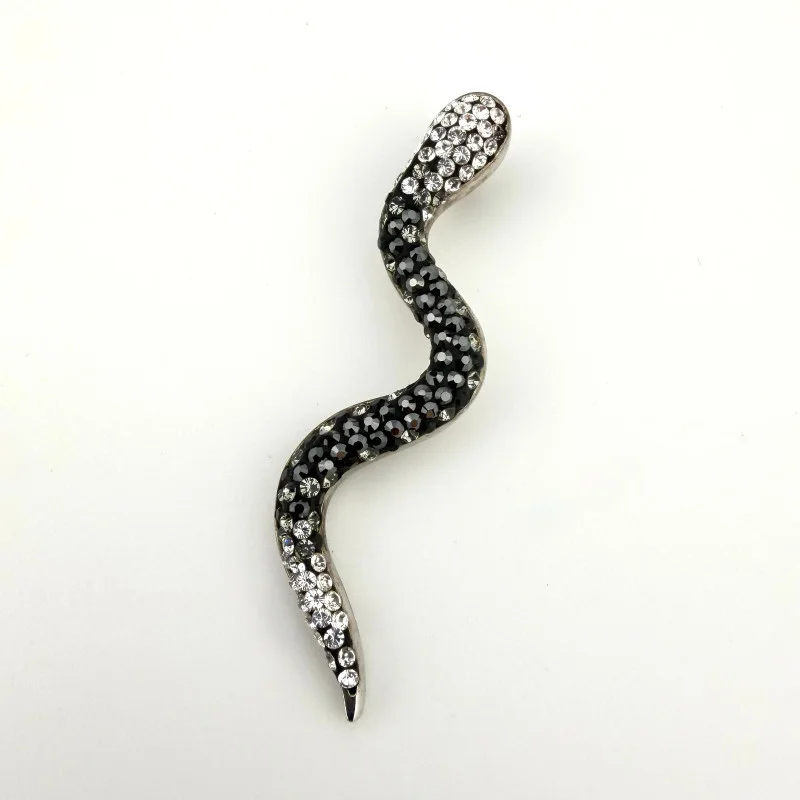 Vintage Sterling Silver Snake Pendant with Swarovski Crystals - JCM 925 Thailand