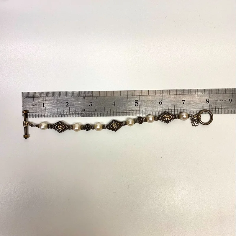 Elyse Ryan 925 Silver and 18K Gold Pearl Bracelet 7.5 in