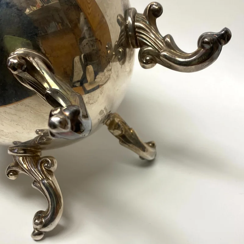 Antique Silver On Copper Large Teapot