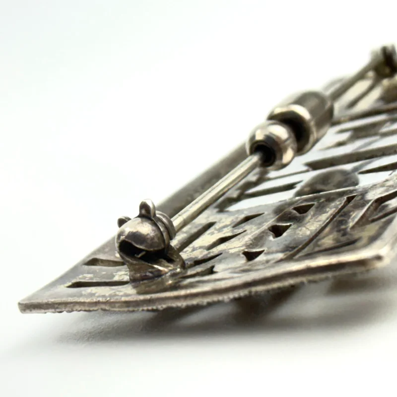 Vintage Art Deco Sterling Silver Marcasite Pin Brooch Initials CTW