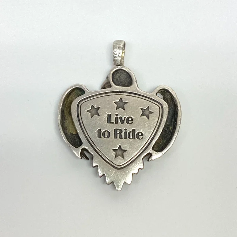 Vintage As Motorcycle Eagle “Live To Ride” Pendant 16.1 Grams