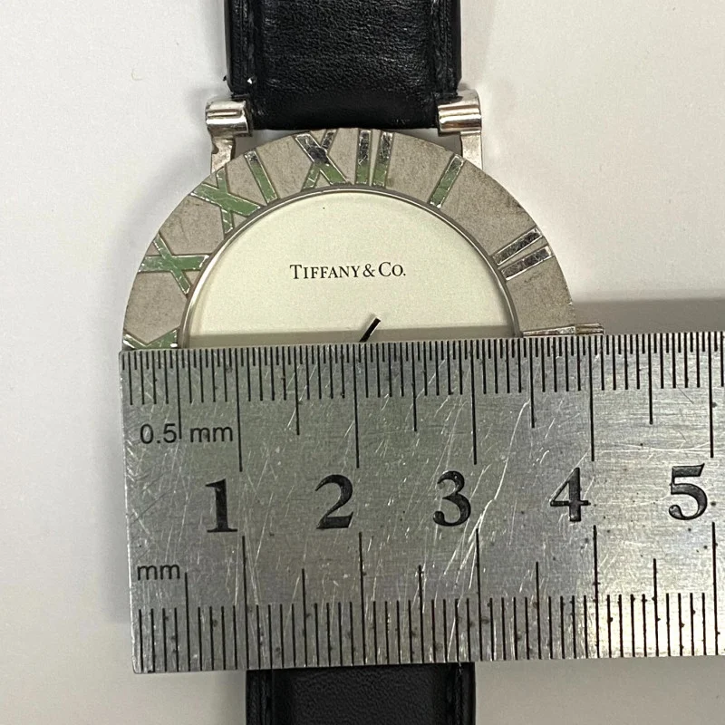Tiffany & Co Atlas Large Sterling Silver Round Mechanical Watch