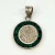 Vintage Mexican Sterling Silver Aztec Mayan Face Malachite Inlay Pendant MFX 925