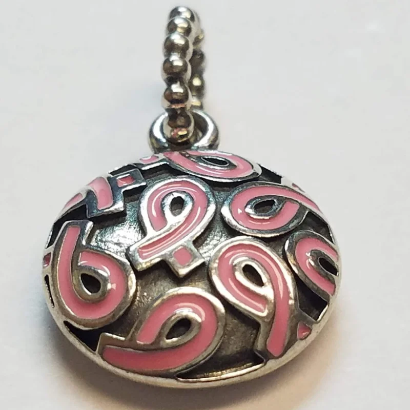 Genuine PANDORA Pink RIBBON Pendant Charm 