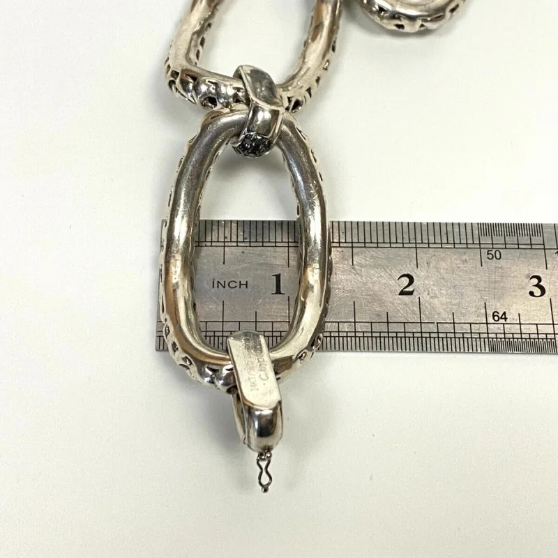 Charles Krypell 14K/925 White Gold + Colored Diamond 3.40 ct Link Bracelet