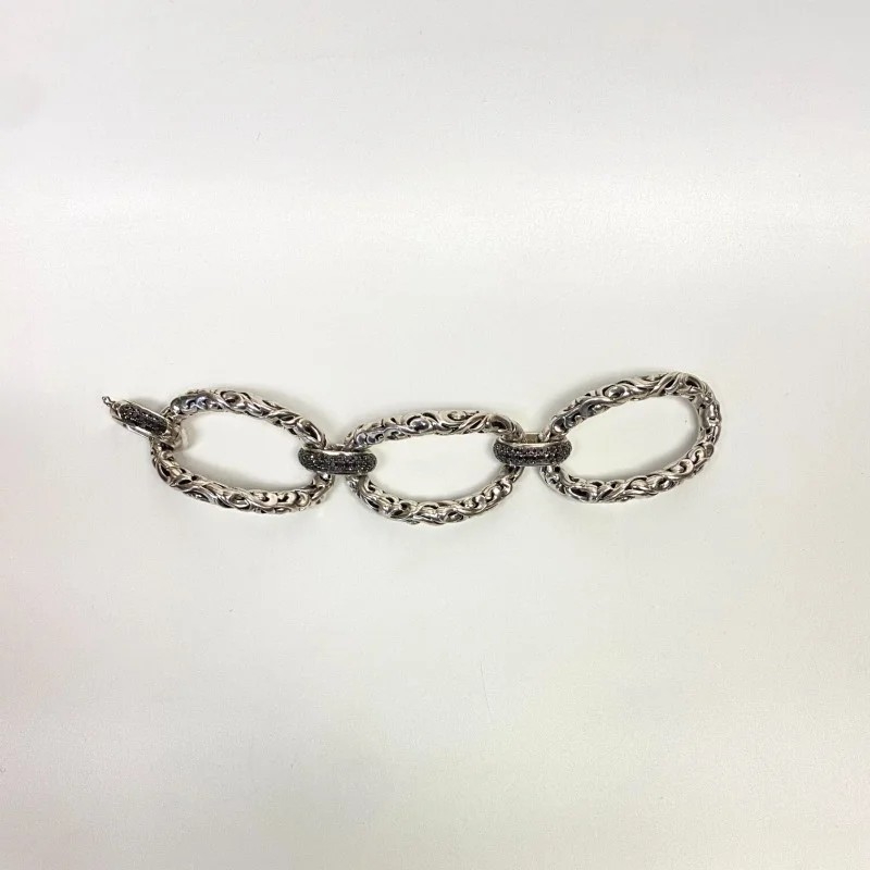 Charles Krypell 14K/925 White Gold + Colored Diamond 3.40 ct Link Bracelet
