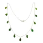 Handmade Sterling Silver 925 Teardrops Chrome Diopside Pendant necklace 17.5”